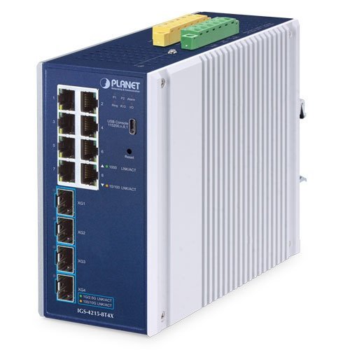 Промышленный коммутатор Ethernet (L2/L4, 8 портов 10/100/1000T, 4 портов 10G SFP+)