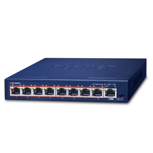 Коммутатор Ethernet (8 портов 10/100/1000T с 802.3at PoE, 1 порт 10/100/1000T, настольный)
