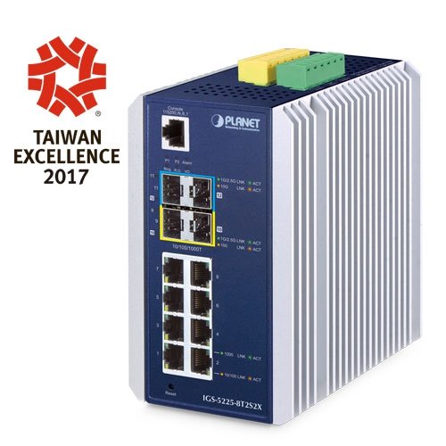 Управляемый промышленный коммутатор (L3, 8 портов 10/100/1000T, 2 порта 1G/2.5G SFP, 2 порта 10G SFP+)