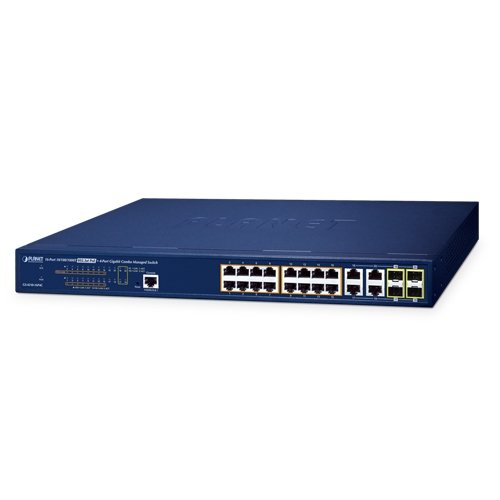 Управляемый коммутатор Ethernet (16 портов 10/100/1000T с 802.3at PoE, 4 комбо-порта TP/SFP)