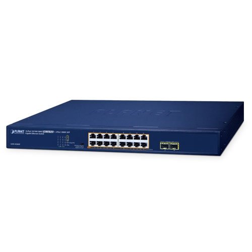 Коммутатор Ethernet (16 портов 10/100/1000T с 802.3at PoE, 2 портов 1000X SFP)