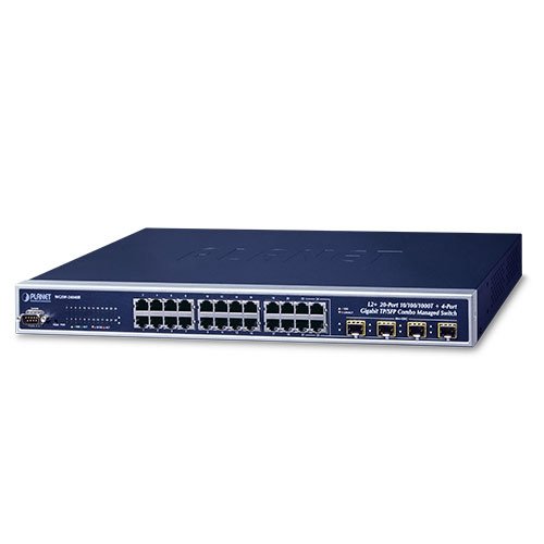 Управляемый коммутатор Ethernet (L2+, 24 порта 10/100/1000T, 4 комбо-порта TP/SFP)