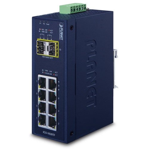 Промышленный коммутатор Ethernet (8 портов 100/1000T, 2 порта 1000X SFP, -40~75C)