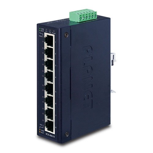 Промышленный коммутатор Ethernet (8 портов 10/100/1000T, -40~75C)