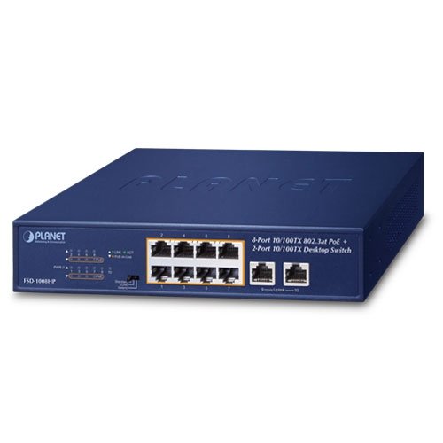 Коммутатор Ethernet (8 портов 10/100TX с 802.3at PoE, 2 порта 10/100TX)