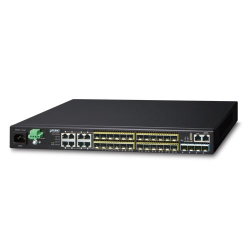 Управляемый коммутатор Ethernet (L3, 24 порта 100/1000X SFP, 8 комбо-портов SFP/TP, 4 порта 10G SFP+, stackable, 100~240V AC, 36-75V DC)